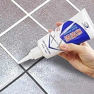 Tiles Gap Filler Waterproof Crack Grout Gap Filler Agent Water Resistant Silicone Sealant for DIY Home Sink Gaps/Grouts Repair Filler Tube Paste for Kitchen, Bathroom-White (180_ML)