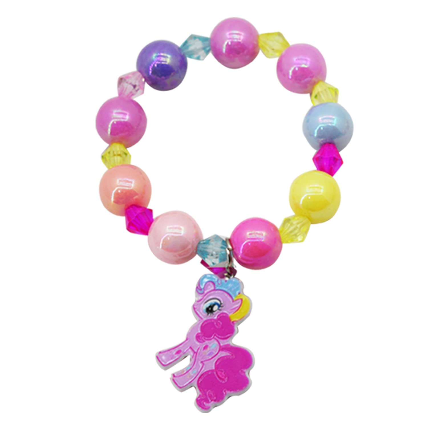 Aarvi Rainbow Unicorn Beads Bracelet for Girls Children Unicorn Beaded Bracelet for Party Favors for Girls and Kids (10 Pcs) 1