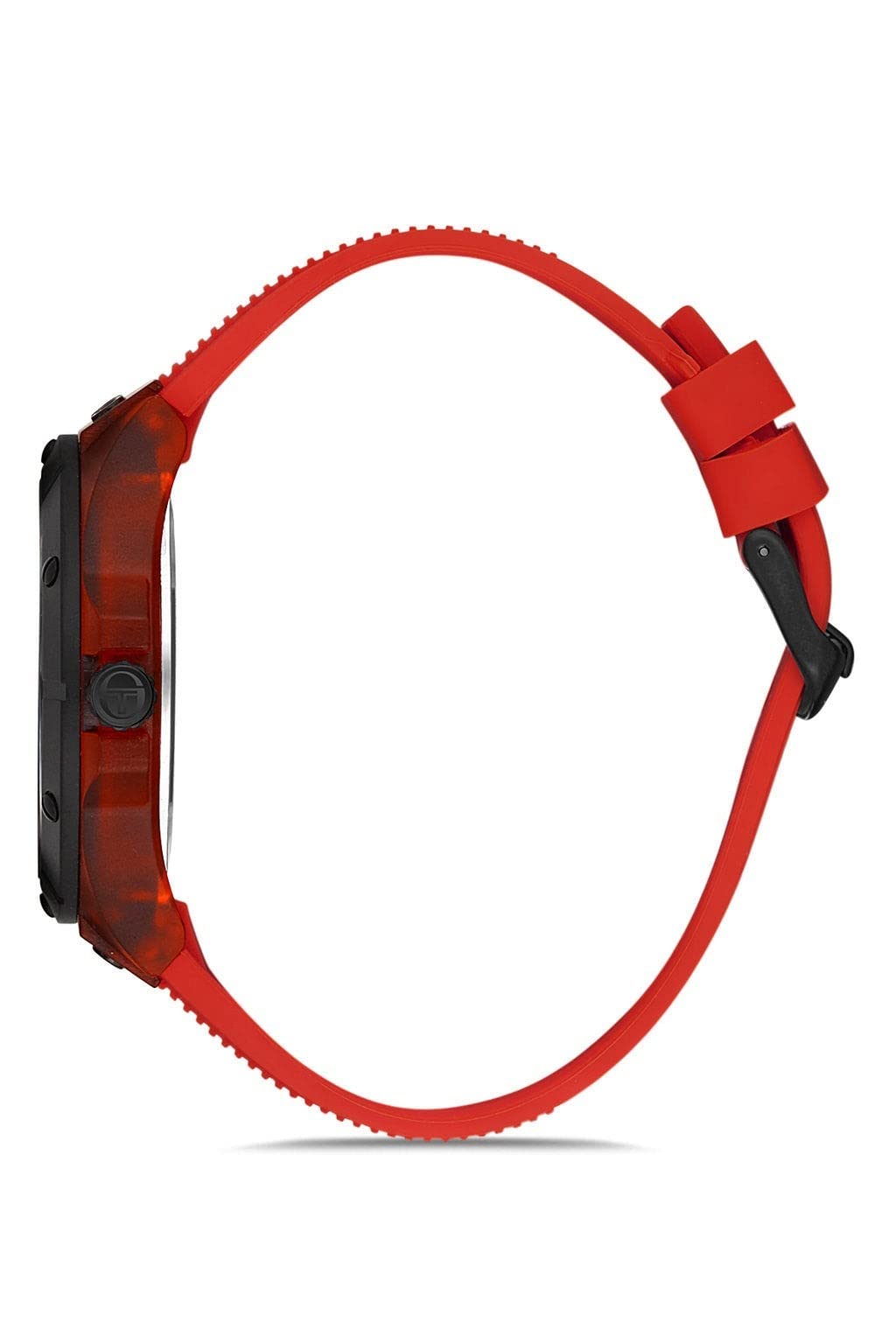 Sergio TacchiniST.1.10267-7 Streamline Silicon Strap Watch for Men, Red/Black