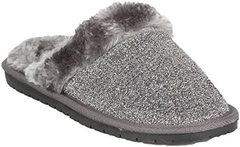 Hounds Women's Frosted Memory Foam Scuffs, Black, 5 B(M) US Adult