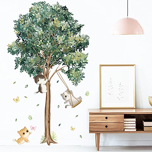 Vinilos decorativos para habitación con gato y árbol miniatura 3