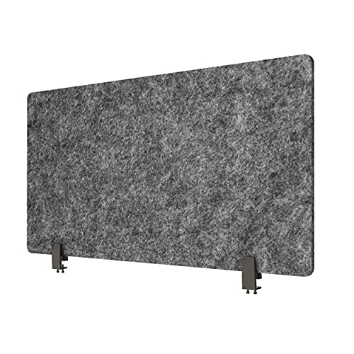 Stand Up Desk Store Refocus Raw Clamp-On Acoustic Desk Divider Mounted Privacy Panel To Reduce Noise And Visual Distractions (Anthracite Gray, 47.25" X 16") #TOP1