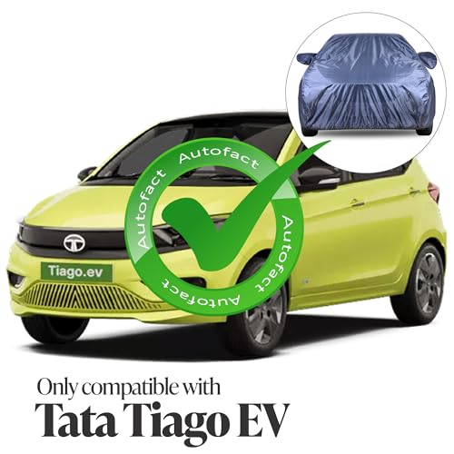 Image of Autofact Premium Car Cover for Tiago EV | All Weather Water-Resistant Full Body Car Cover | Light-Weight Triple-Stitched Outdoor Shield with UV Protection, Dustproof & Heat-Resistant