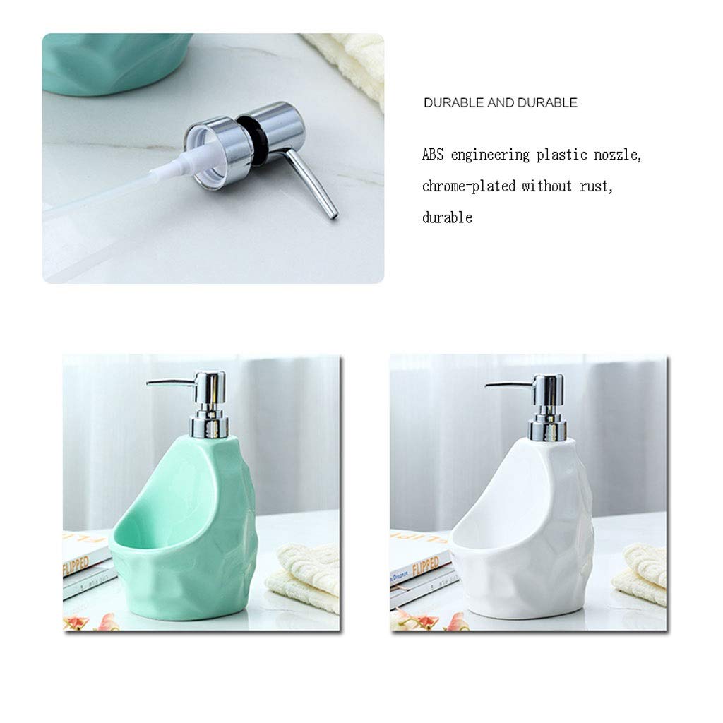 Dispenser di Sapone per Bagno da 650 ml, Semplice, Creativo, in Ceramica, con flacone per emulsione, Manuale, a Doppio Uso, per Cucina (Colore: Bianco, Confezione da 1)