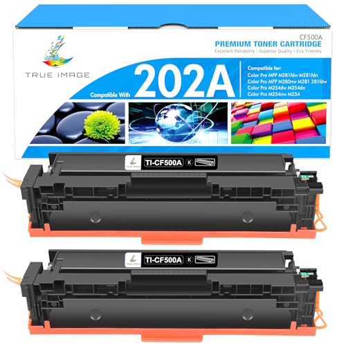 202A 202X Black Toner Cartridges CF500A CF500X M281fdw 2 Pack High Yield