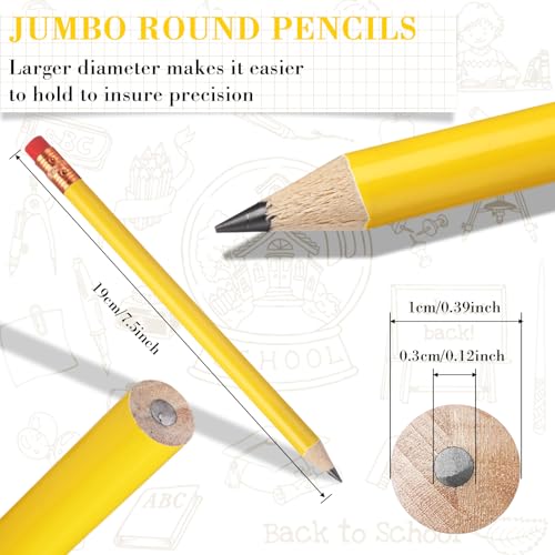 Lápices Carpintero Jumbo Fainne 48 Pcs Amarillo Redondo miniatura 2