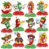 Package Include: Our chili cook off party decorations include 12 pcs chili honeycomb centerpieces in 12 different chili cook off styles. Brace yourself for a ton of compliments, your guests will love the unique design on the chili cook off table deco...