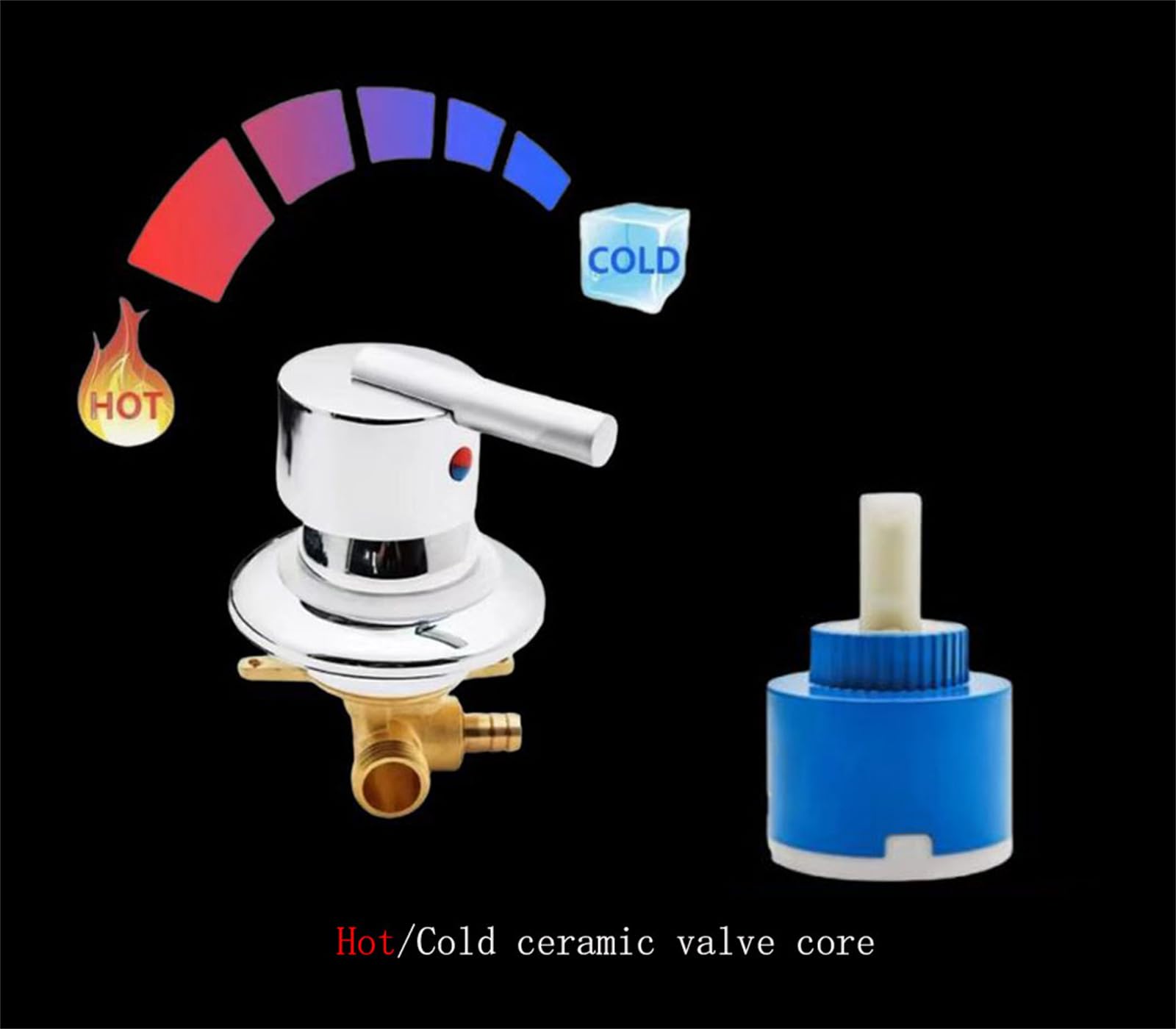 1 Way Mixer Tap Brass Shower Faucets Bypass Valve Cold and Hot Water Mixer Bath Faucet for Shower Room/Bathroom (Intubation-A) - Image 3