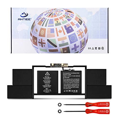 ANTIEE A1820 Laptop Batterie pour MacBook Pro 15" A1707 Late 2016 / Mid 2017 Series EMC 3072 EMC 3162 MLH32LL/A MLH42LL/A MPTR2LL/A MPTT2LL/A 11.4V 76Wh - with Tools
