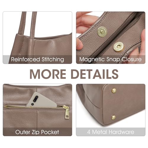Image of Kattee Genuine Leather Purse and Handbag for Women, Soft Hobo Bag