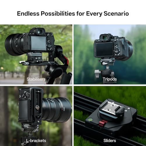 PGYTECH Quick Release Plate & Clamp V2, Arca Swiss Plate Camera Mount with 1/4" to 3/8" Screw Thread for Sony/Nikon/Fuji/Canon/DJI Switch Between Tripod/Monopod/Slider/Stabilizers(Clamp + Plate) - Image 4