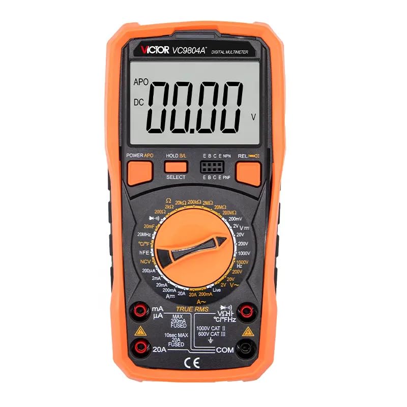 Image of Victor /RuoShui VC9804A+ 1000V 1999 Counts True RMS Manual Range Digital Multimeter Temperature -20~1000 Celsius Capacitance 20mF Tester(Victor VC9804A+)