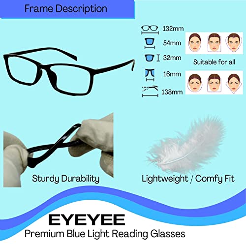 Image of Computer Reading Glasses Blue Light Blocking - Reader Eyeglasses Anti Glare Eye Strain Light Weight for Women Men