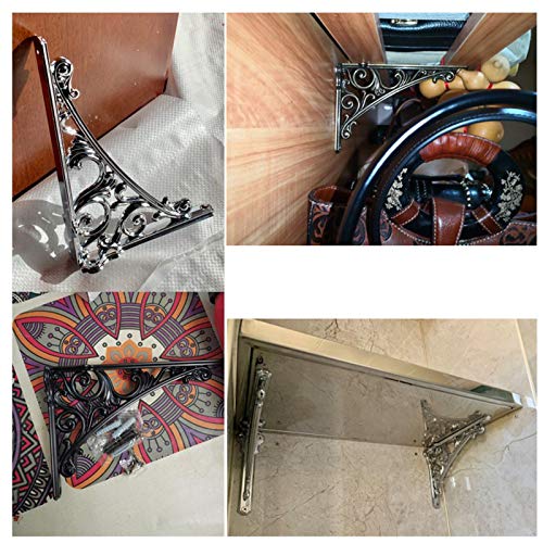 Qweasdf 2Pack Decorative Shelf Bracket, Amazing Artistic Appearance, Floating Shelf Bracket On The Wall, Easy To Install, With Hardware, For Living Room, Bedroom, Bathroom, Home Decoration,Rose Gold #TOP3