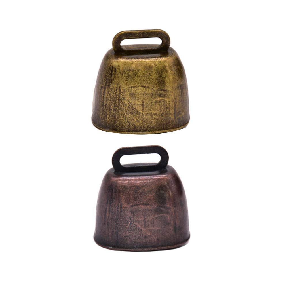 EXCEART Cloche De Pâturage en Fer pour Animaux - 2Pcs Clochettes Anti-Perte pour Moutons Chevaux Et Vaches - Sonnettes Élégantes Et Pratiques De 3.5X3.5X2.0Cm