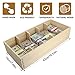 Mczxon Wooden Currency Money Cash Tray With 300 Currency Wrappers, 5 Compartment Wooden Cash Money Currency Organizer Storage Change Box Case for Cash, Moneyboxes Currency Holder Cash for Money