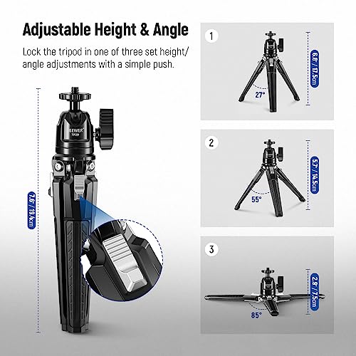 Image of NEEWER Mini Desk Tripod, Metal Table Top Small Portable Travel Selfie Stick Stand with 360 Ball Head & 1 /4 inch Screw for Camera Mobile Phone Holder Action Cam, Cleaning Cloth, Max Load 6.6 lbs, TP29