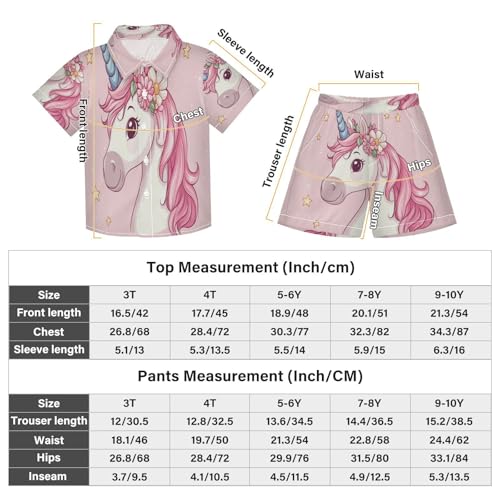 Boccsty Star Unicorn Pastel Pink Boy Summer Shorts Sets Hawaiian Toddler Boys T-Shirt & Pants 2 Pcs 3T3