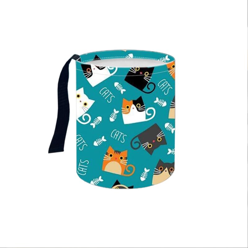 Image of Portable Reusable Waterproof Car Trash Bin, Multipurpose Vehicle Organizer, Road Trip Essentials (Certoon cat)