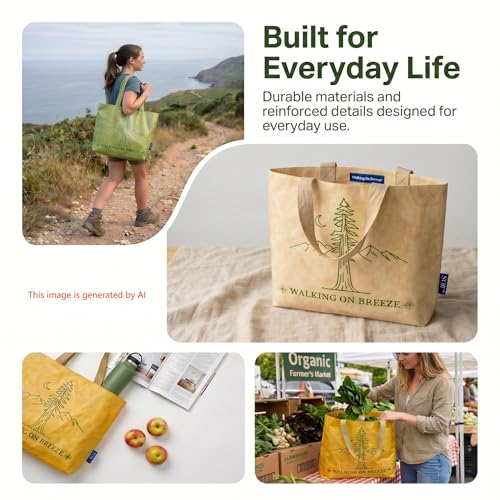 Bolsa Tote ligera de HDPE para mujer y hombre miniatura 6