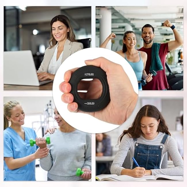 Hand Grip Strengthener, Forearm Grip Workout, Silicone Grip Circle, Adjustable Strength Grip 70-80LBS, for Men Women