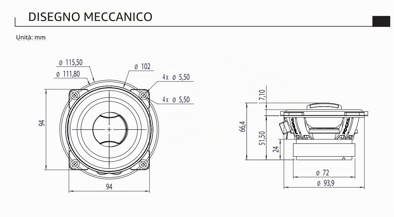 Focal Audio Auditor ACX 570 - Altoparlanti coassiali per porte di auto, 5" x7'' a 2 vie, 240 W