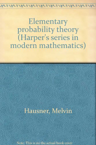 Elementary probability theory (Harper's series ... 0060426780 Book Cover
