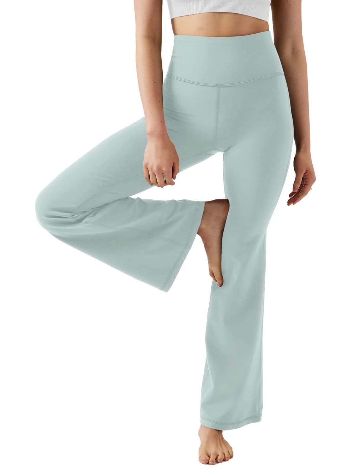 LASLULUWomens Bootleg Yoga Pants Wide Leg Pants High Waisted Loose Flare Workout Athletic Sweatpants Leggings with Pockets