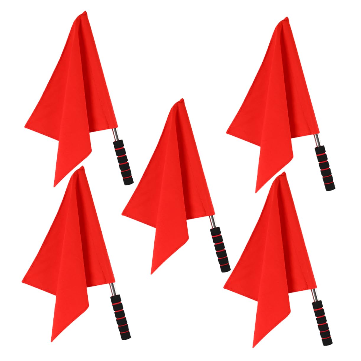 Yardwe Match Referee Flag Set 5 Pcs Stainless Steel Signal Flags for Sports Events