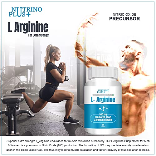 Image of L-Arginine 500mg Supplement - Amino Acid Tablets for Men & Women | Supports Circulation & Cardiovascular Health | 120 Tablets | Non-GMO, Gluten Free, USA Formulated
