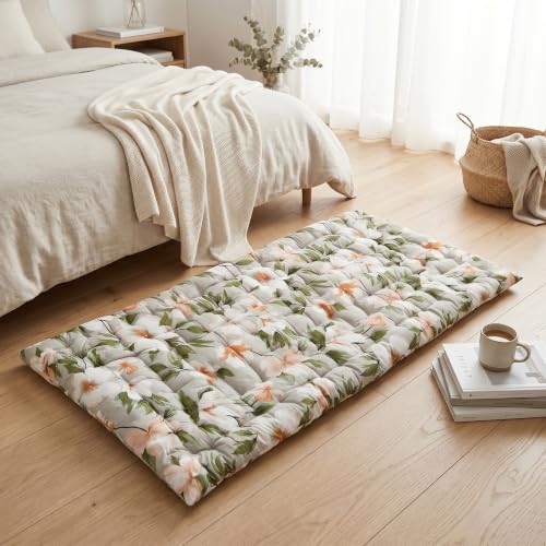 Image of Rhythm Cotton Foldable Mattress for Floor | 3 inch Quilt Mattress for Single Bed | Soft & Comfortable, Reversible Gadda | 120 GSM Medium Firm Cotton Filled Fabric Single Size