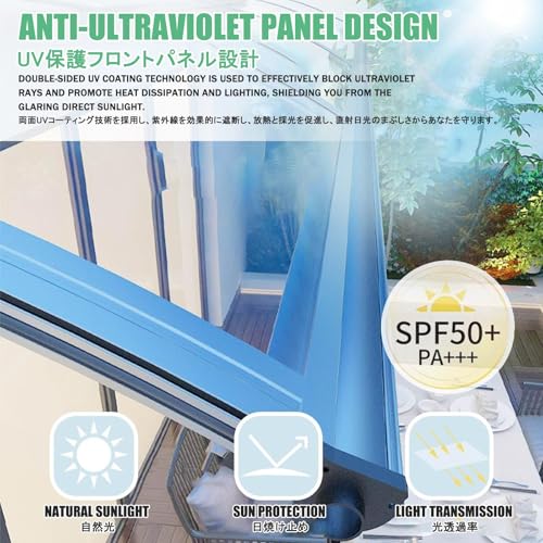 Marquesina Impermeable Transparente 130x280 cm para Entrada 4