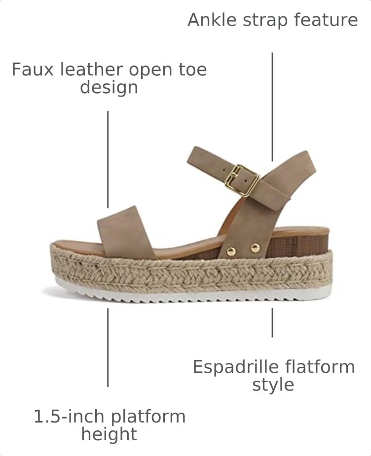 Image of Soda CLIP ~ Women Open Toe Ankle Strap Platform Espadrille Sandal | Casual Sandals
