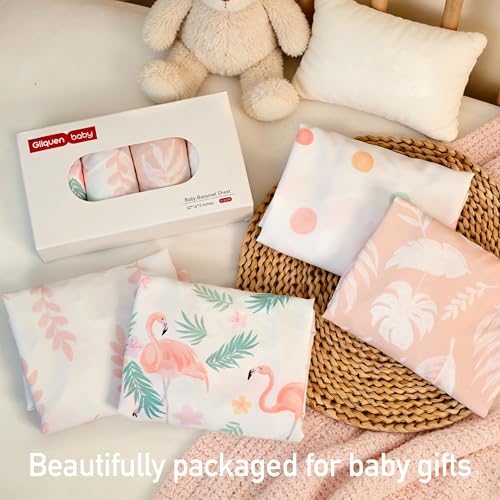 Image of Gllquen Baby Bassinet Sheets 4 Pack, Breathable Cozy Fitted Mattress Sheet