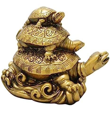 Marvellou's Vastu Feng Shui Triple Tortoise Turtle Family for Protection, Good Luck, Wealth and Longevity