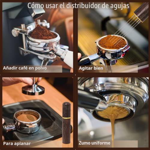Miniatura 4 de Agitador De Café Espresso, Herramienta De Distribución De Espresso, Herramienta De Agitación De Café, Herramienta De Distribución Profesional De Agujas De Mano Barista, 5 Agujas De 0,4 Mm