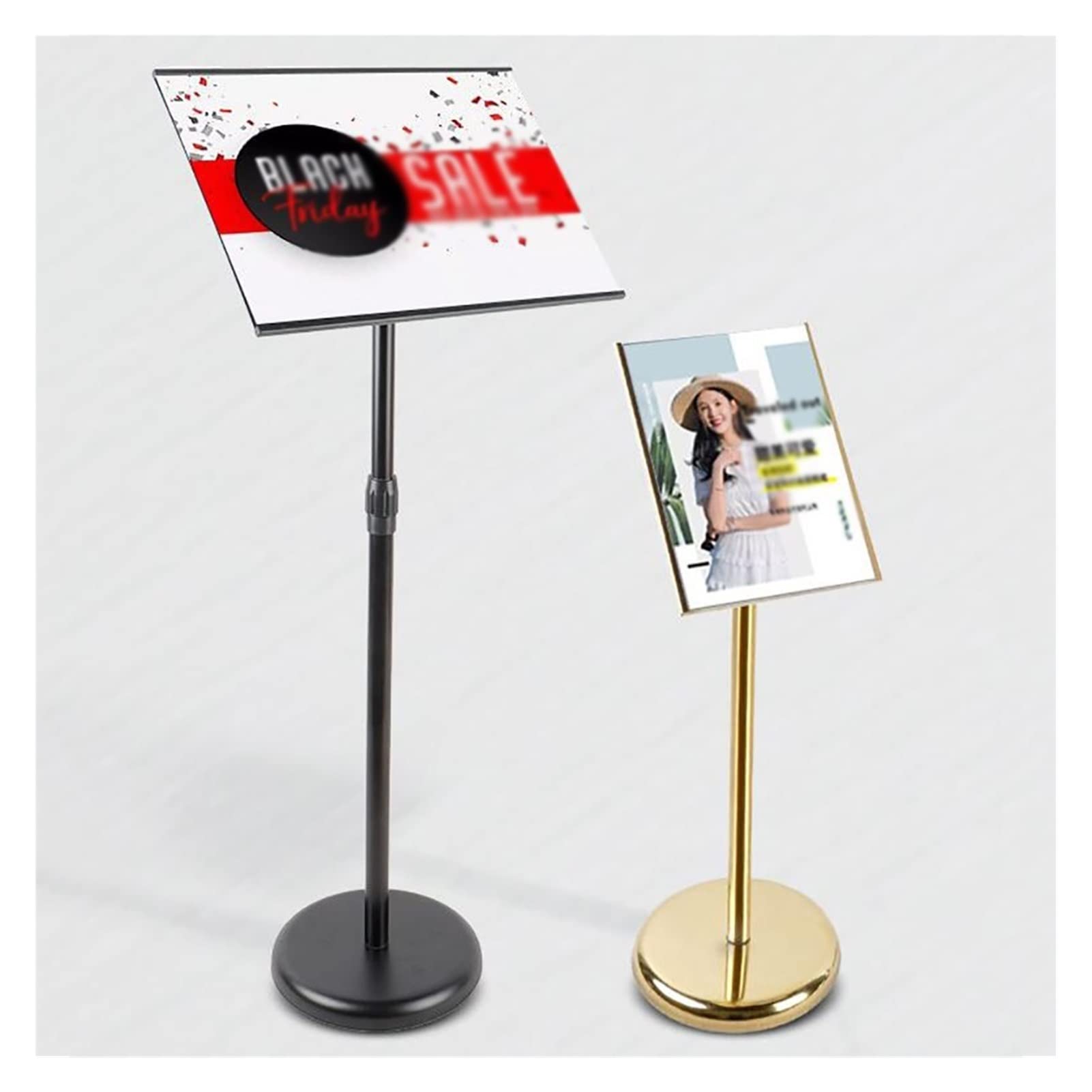 Support d'affichage publicitaire en aluminium robuste avec hauteur réglable