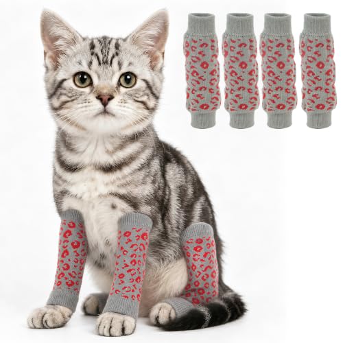 Image of ROZKITCH 4PCS Dog Leg Covers to Prevent Licking & Scrathing | Soft Knitting, Stretchy Fit Sleeves, Helps Reduce Licking, Dog & Cat Friendly, Easy to Wear, Daily Leg Coverage