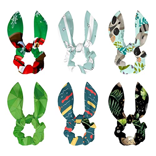 Chouchous pour cheveux verts lot de 6 foulards ruban élastiques longs