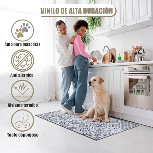 Miniatura 6 de Alfombra Vinílica - Hidráulica, 180x60 - Distintos Diseños Y Tamaños - Opción Personalizable - Alfombra Antideslizante Cocina, Baño, Salón Comedor, Dormitorio - Goma Esponjosa, Suelo Pvc