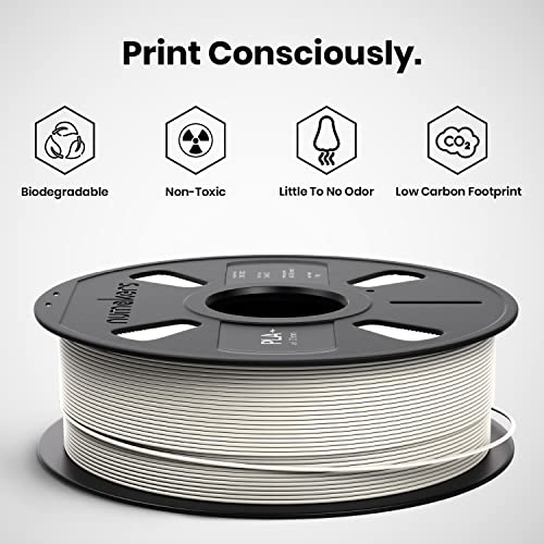Image of NUMAKERS PLA+ 3D Printer Filament, 1.75mm, Dimensional Accuracy + /- 0.03 mm, 1 kg Spool (2.2 lbs), Compatible with Most FDM Printers (Cool Lithophane White)