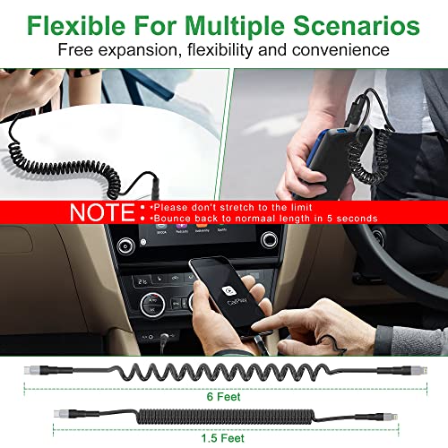 USB C Cavo Lightning Spirale, Cavo Apple CarPlay
