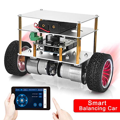 OSOYOO RC Two Wheel Self Balancing Robot Car Kit DIY Educational Programmable Starter Kit for Arduino Board, Bluetooth Remote Control by Android Smart Phone