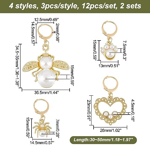 NBEADS 24 Pcs Acrylic Pearl Stitch Markers - Image 2