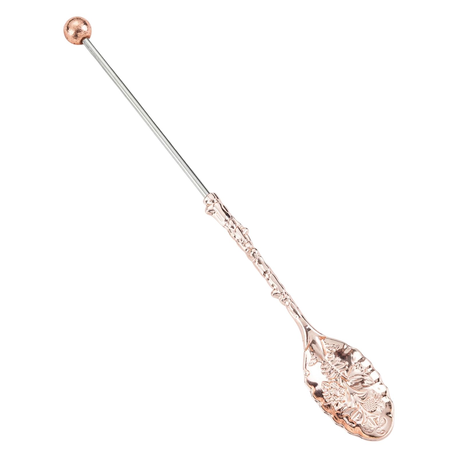Nucelit Beaded Dessert Spoon Metal Long Handle Utensils for Beverages and Pastries Professional Home Kitchens Tool Beaded Coffee Spoon for Dessert and Beverage Long Handle Metal
