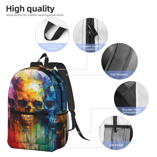 Sac à dos 17'' crânes colorés pour ne plus manquer d'espace