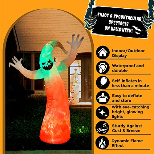 Bonadecor Halloween Inflatables Ghost - 8Ft Self-Inflating Halloween Blow Up Yard Decorations - Ghost For Halloween Inflatables Outdoor Decoration - Giant Halloween Inflatable Clearance For Outdoor #TOP2