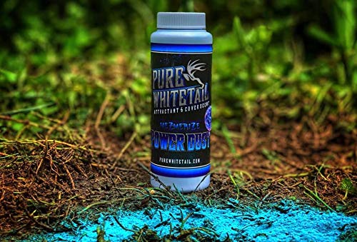 Pure Whitetail Mezmerize Power Dust | All Season Natural Overhanging Licking Branch Mock Scrape Powder | Hunting Scent Eliminator | Cover Scent | Deer Scrape | 4 oz Bottle