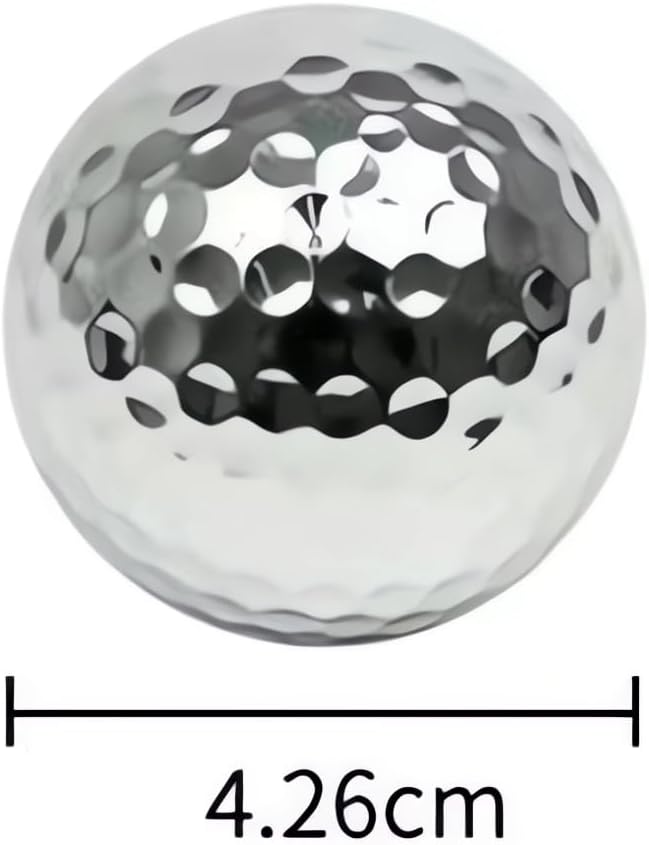 Electroplated Silver Gold Golf Balls, Novelty GolfBall for Gift Present and Display Decoration, 3 Layers Practice Golf Ball for Play