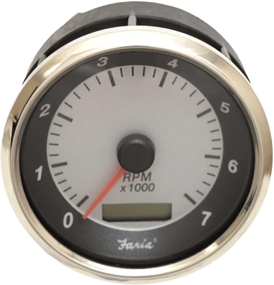 Faria Boat Tachometer Gauge THC615B W/ Hour Meter 3 3/8